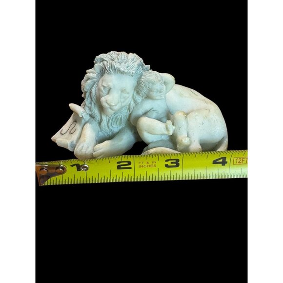 Lion & Baby Figurine  Zodiac Sign Leo  4" Long greek letter, Omega, Bible Alpha - Picture 6 of 11